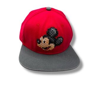 Disney Parks Mickey Mouse Hat Youth Size Embroidered Pixel Autograph‎ Souvenir